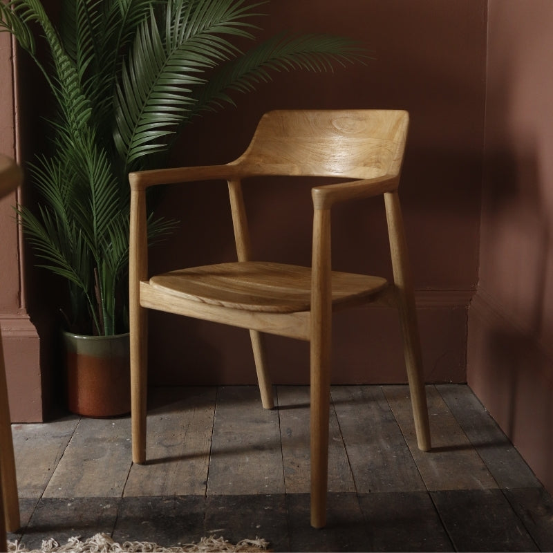 Shoreditch Dining Chair with Arms in Teak