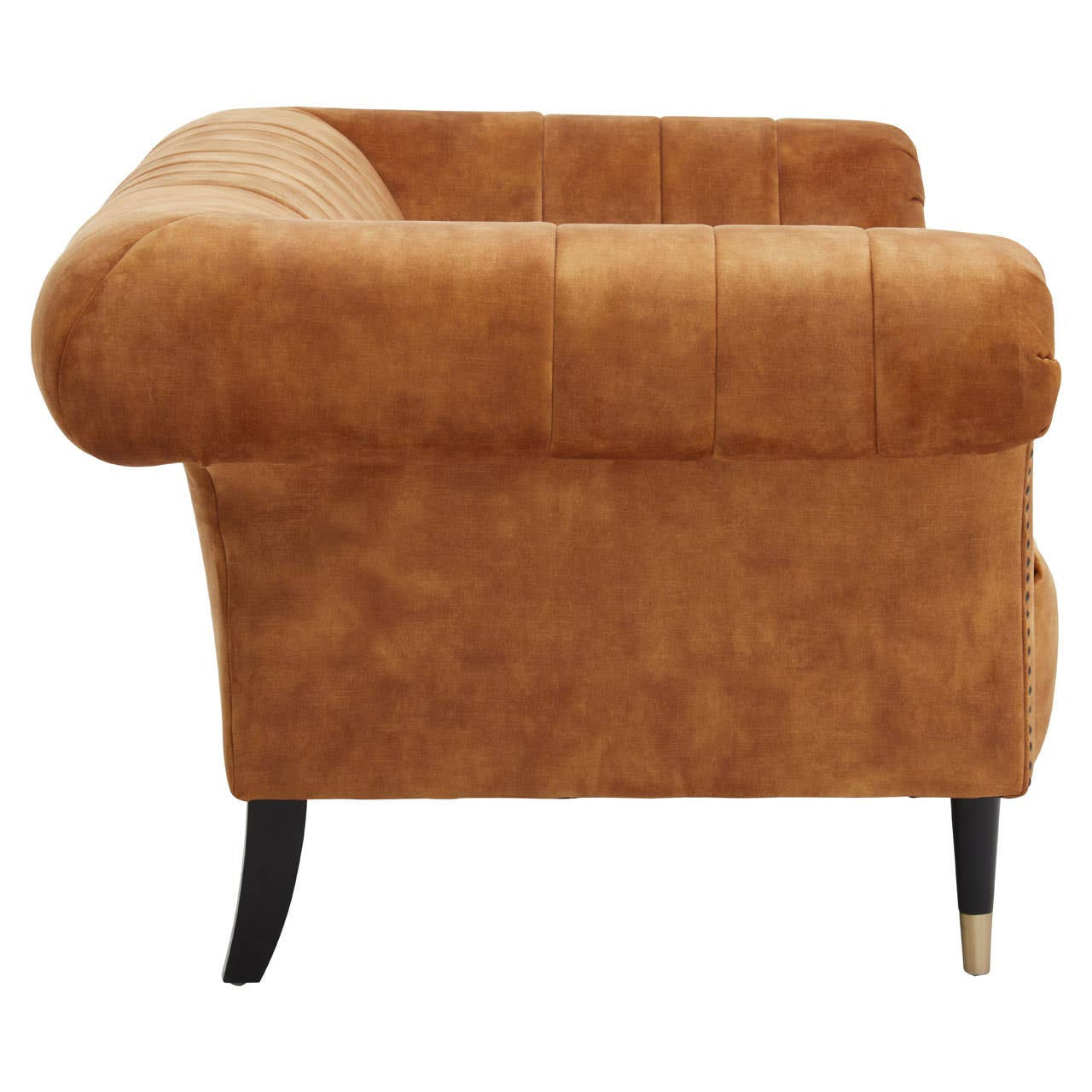 Siena Two-Seat Sofa – Tan Gold Velvet Chesterfield