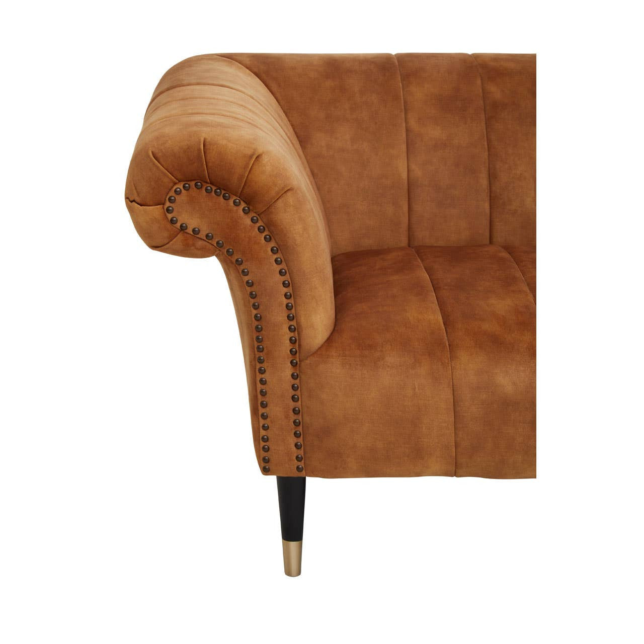 Siena Two-Seat Sofa – Tan Gold Velvet Chesterfield
