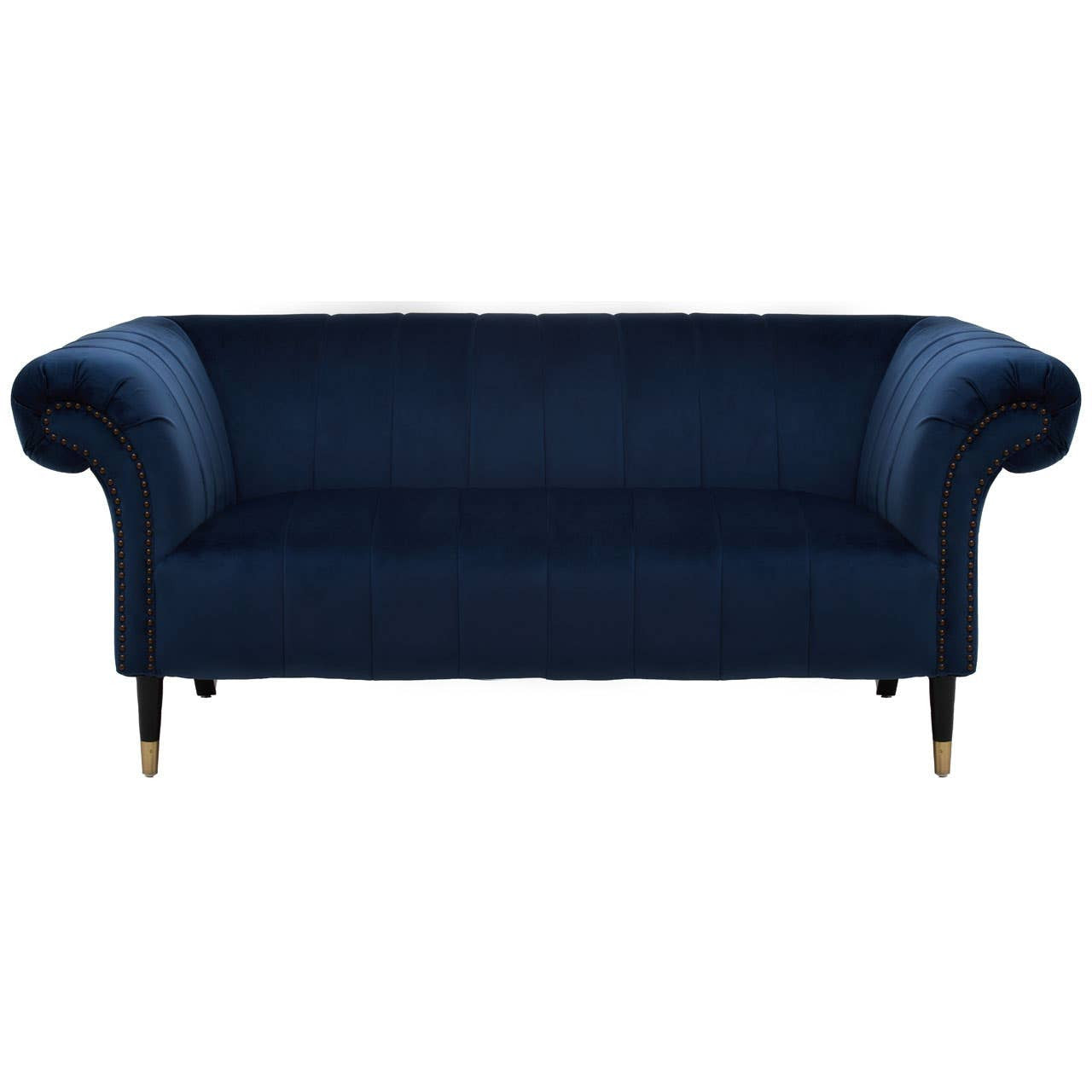 Siena Two-Seat Sofa – Midnight Blue Velvet Chesterfield