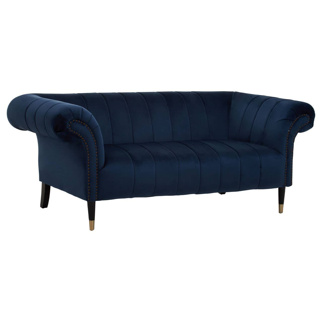 Siena Two-Seat Sofa – Midnight Blue Velvet Chesterfield