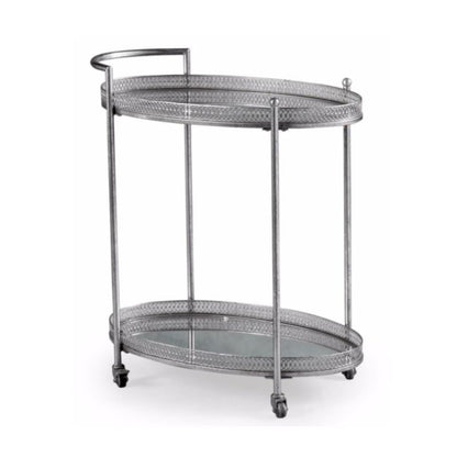 Silver Oval Drinks Trolley