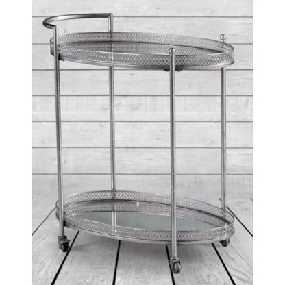 Silver Oval Drinks Trolley
