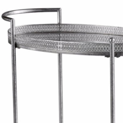 Silver Oval Drinks Trolley