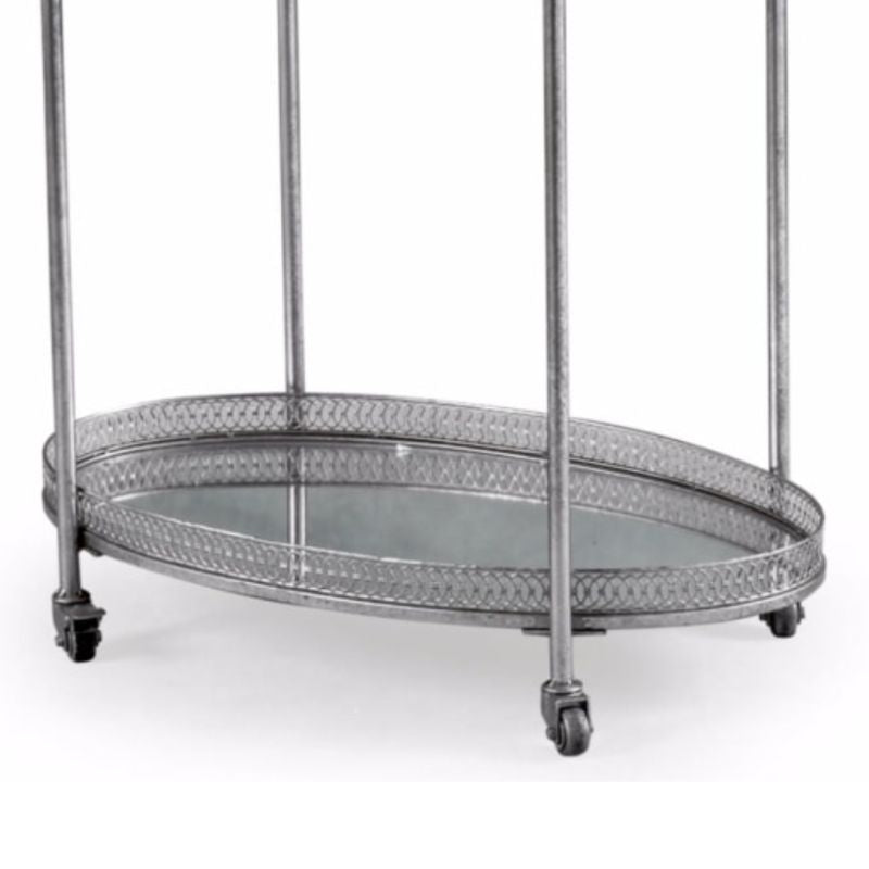 Silver Oval Drinks Trolley