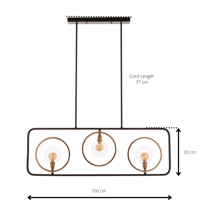 Sirius 3 Bulb Pendant Light - Bronze
