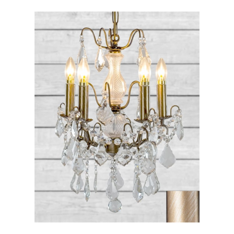 Small Gold 5 Branch French Chandelier