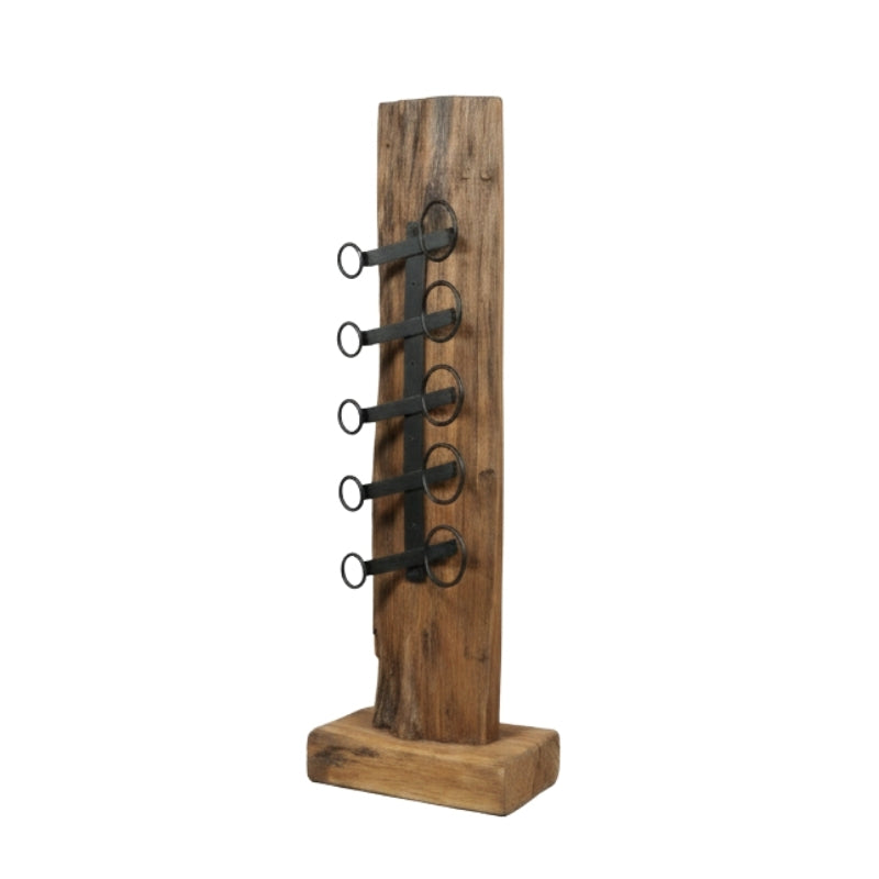 Small Teak Wood Wine Rack