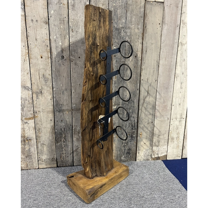 Small Teak Wood Wine Rack