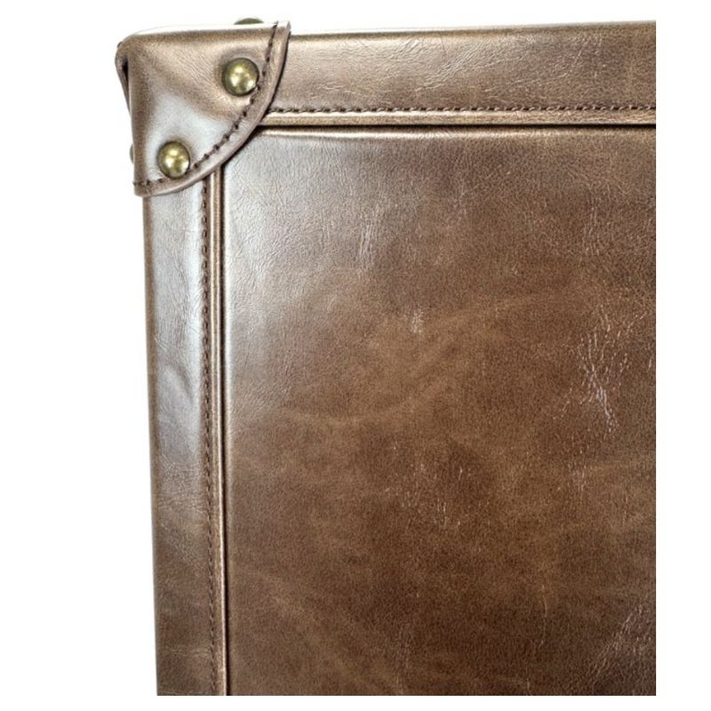 Soho Steamer Extra Large Brown Leather Two-Door Wine / Bar Cabinet