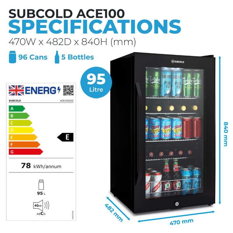 Subcold ACE 100 LED Beer Fridge