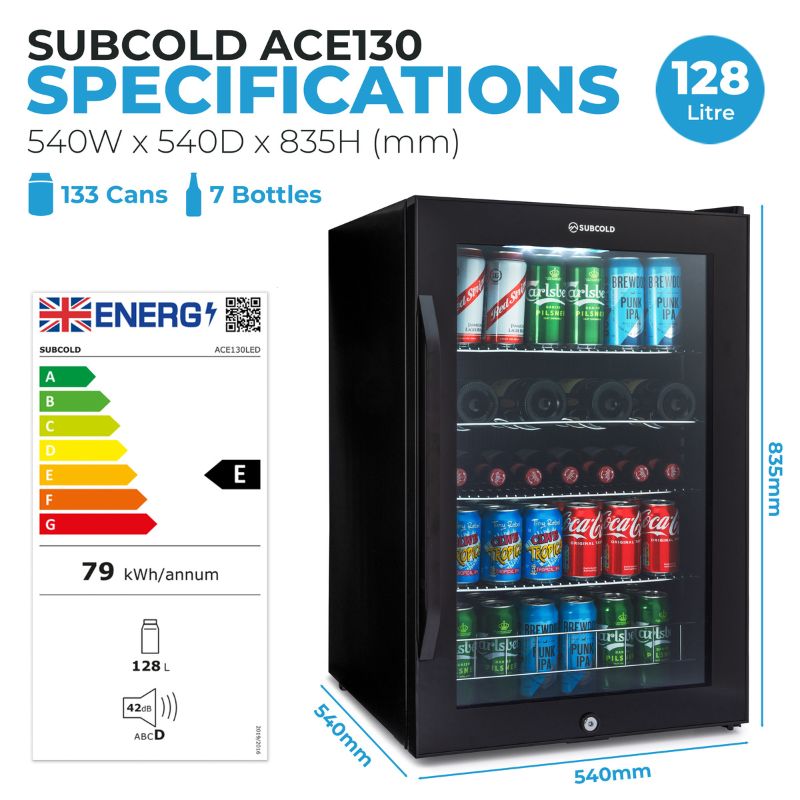 Subcold ACE 130 LED Beer Fridge