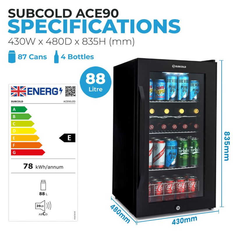 Subcold ACE 90 LED Beer Fridge