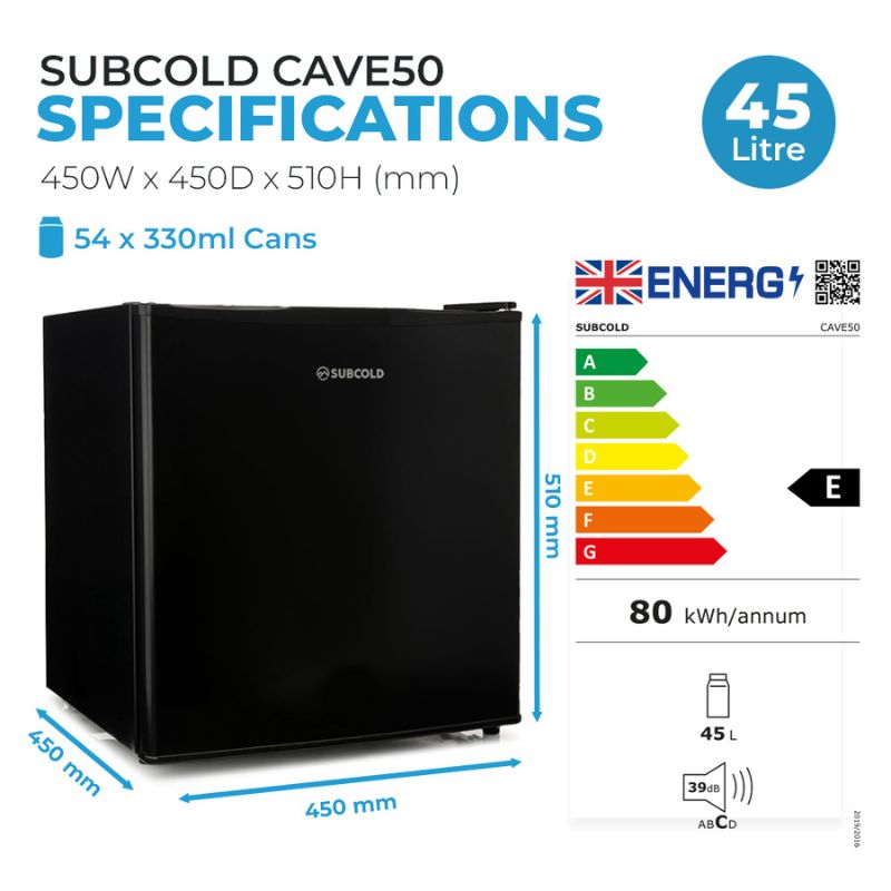 Subcold Cave 50 Black Beer Fridge