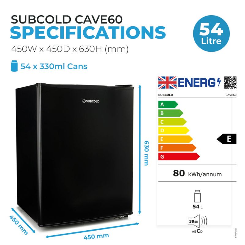 Subcold Cave 60 Black Beer Fridge