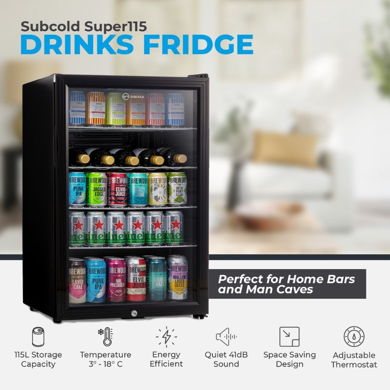 Subcold Super 115 LED Black Beer Fridge