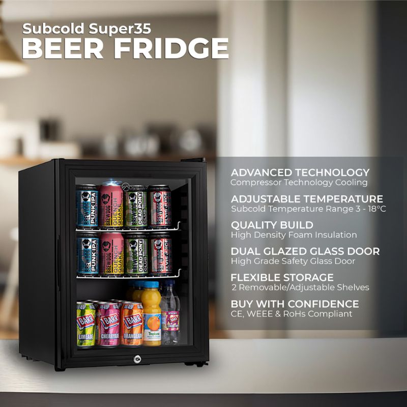 Subcold Super 35 Black Countertop Beer Fridge