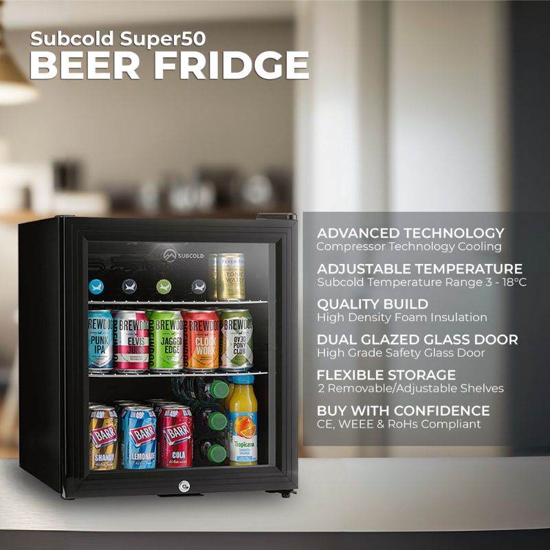 Subcold Super 50 Black Countertop Beer Fridge