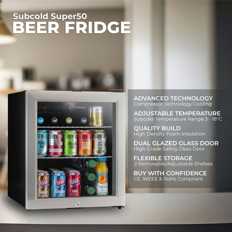 Subcold Super 50 Stainless Steel Countertop Beer Fridge