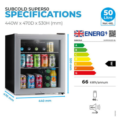 Subcold Super 50 Silver Countertop Beer Fridge