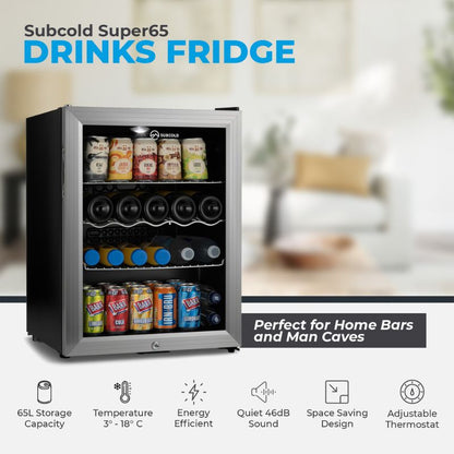 Subcold Super 65 LED Silver Beer Fridge