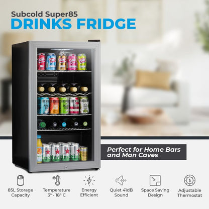 Subcold Super 85 LED Beer Fridge – Silver