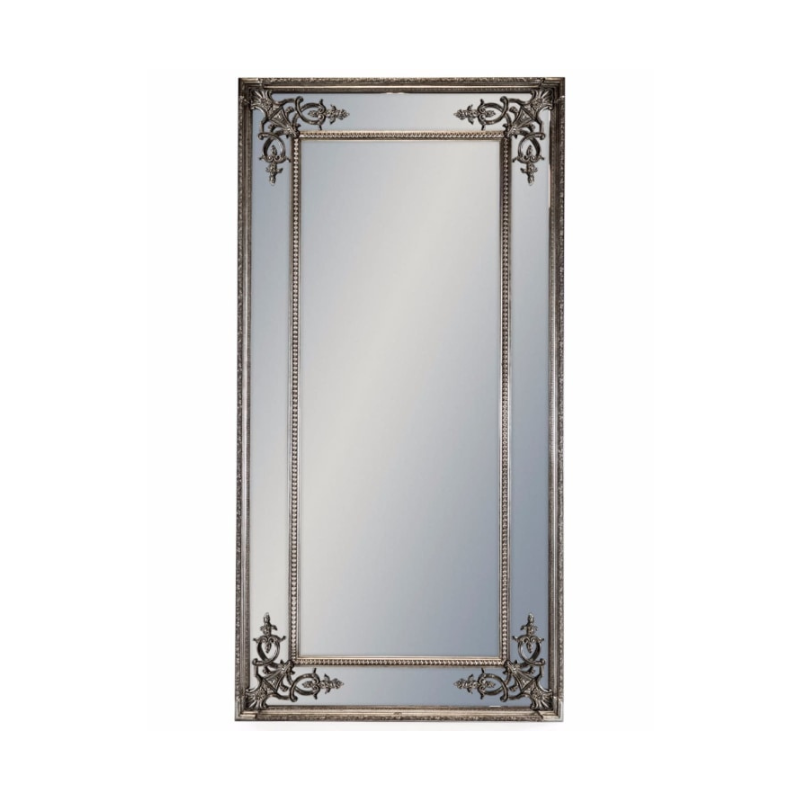 Tall Silver French Mirror without Crest