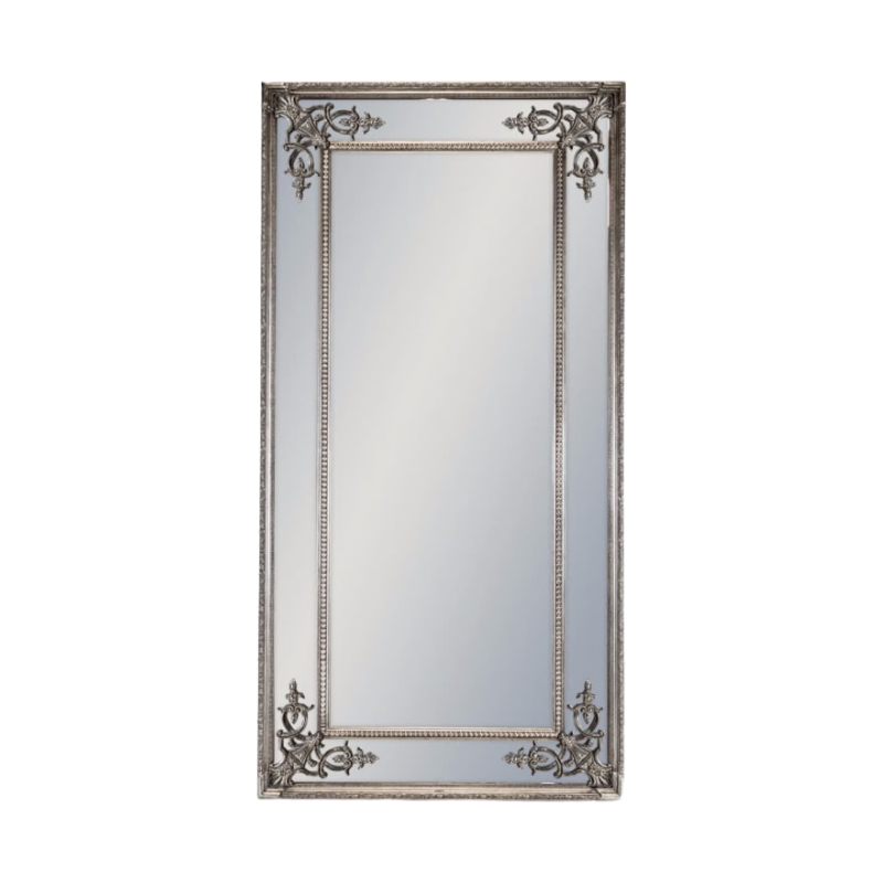 Tall Silver French Mirror without Crest