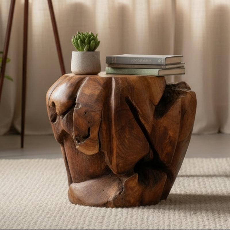 Teak Tomato Stool