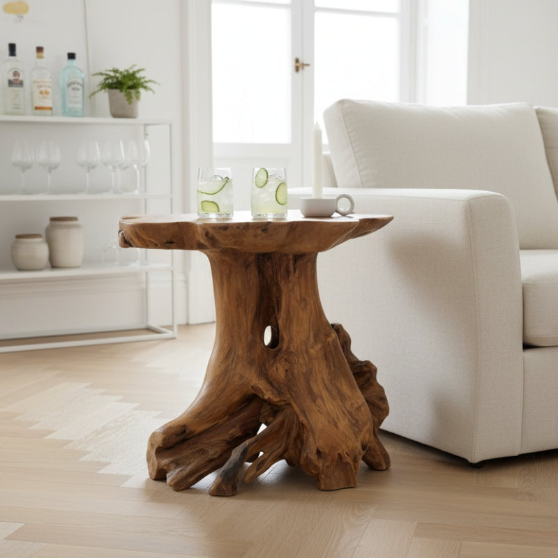 Teak Root Side Table – Rustic Toadstool, One of a Kind