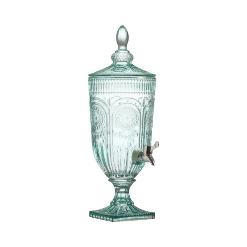Teal Patterned 3-Litre Glass Drinks Server