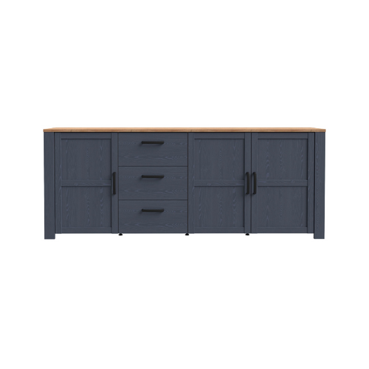 Bohol Large Sideboard in Riviera Oak/Navy