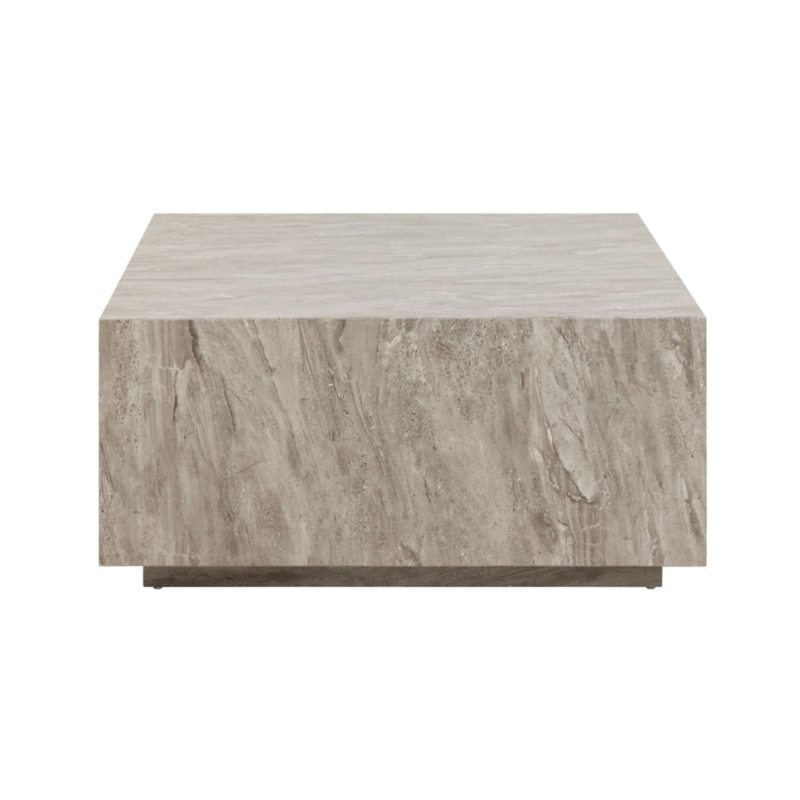 Dice Square Coffee Table in Grey Marble 90x90x42cm