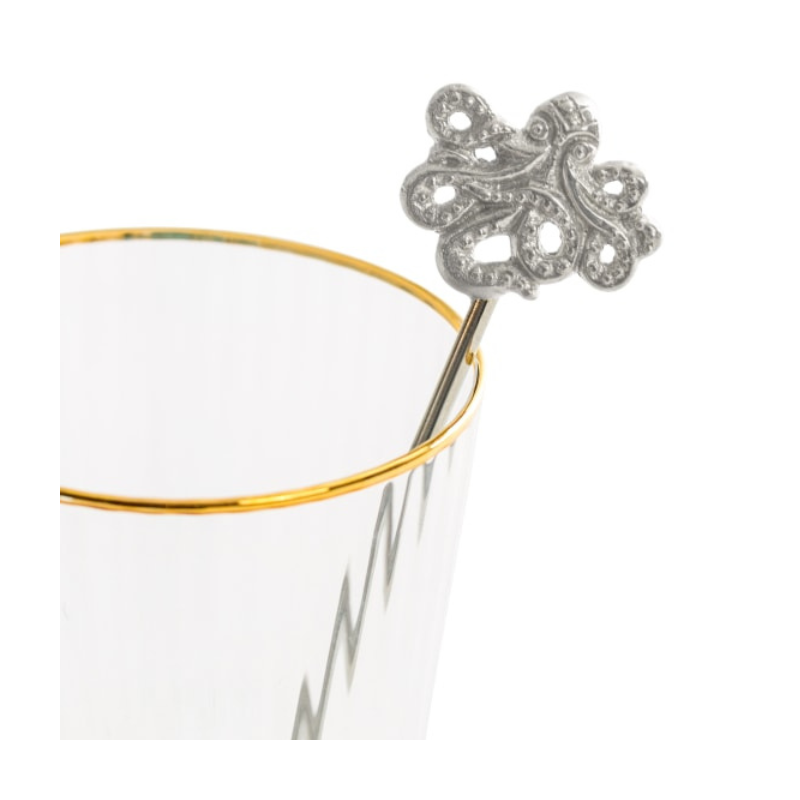 Set of 4 Nickel Octopus Drinks Stirrers