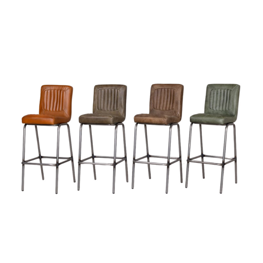 Jenson Distressed Leather Bar Stools