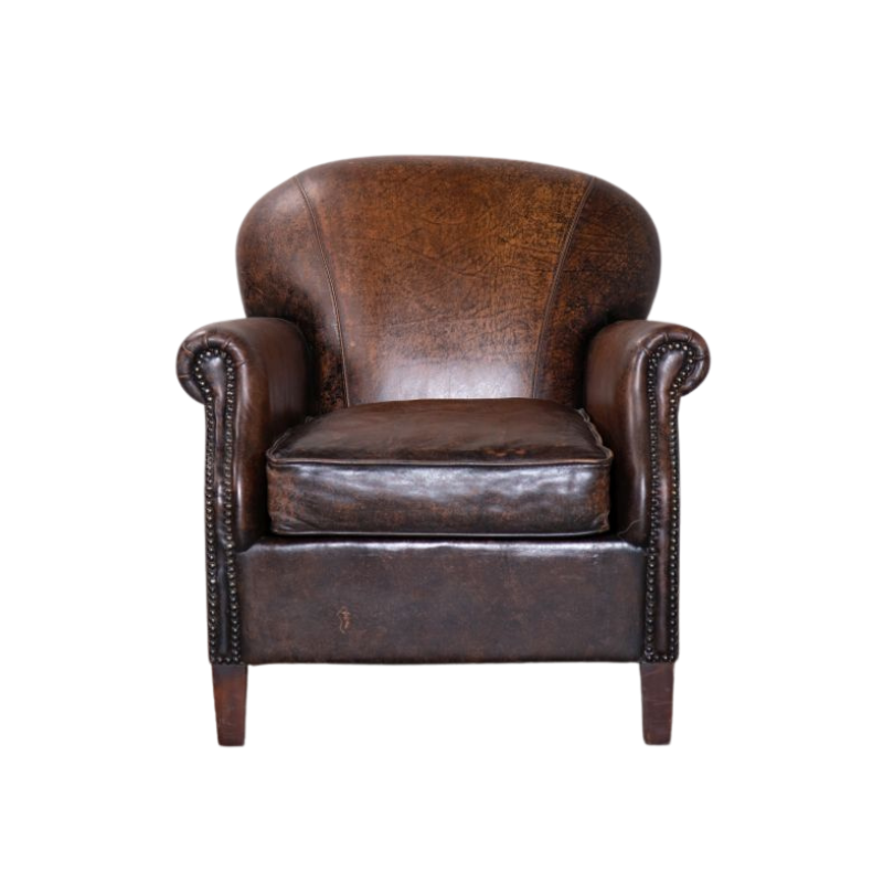 Rosewood Leather Armchair