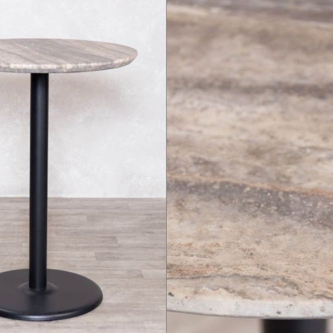 Travertine Top Round Bar Table Range