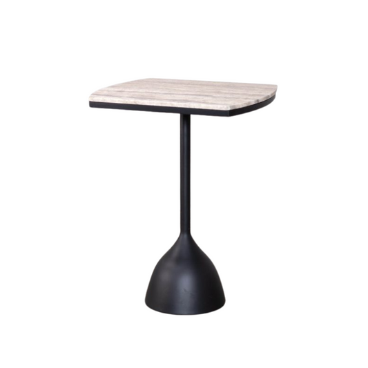 Eton Breakfast Bar Table With Grey Travertine Top