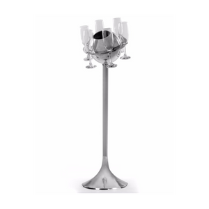Polished Aluminium Floor Standing Saturn Ice Bucket