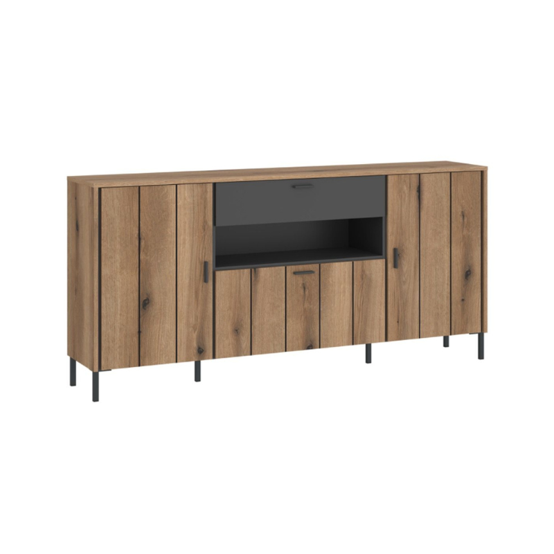 Arundel Sideboard 2 Door 1 Flap 1 Drawer in Oak/Grey
