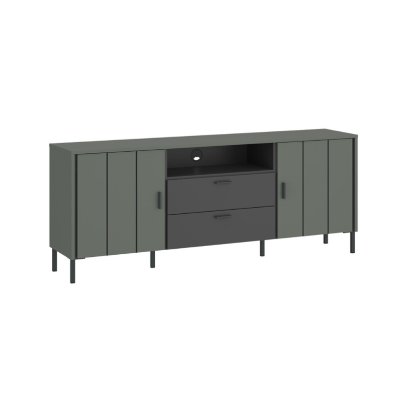 Arundel TV Cabinet 2 Door 2 Drawer 158cm Wide in Green/Grey