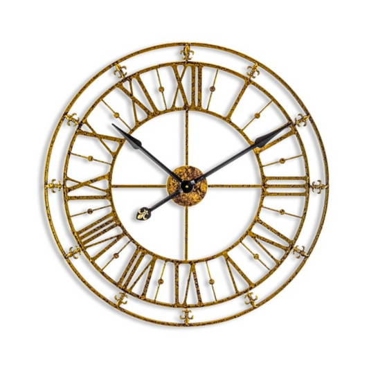 Medium Gold Iron Skeleton Wall Clock