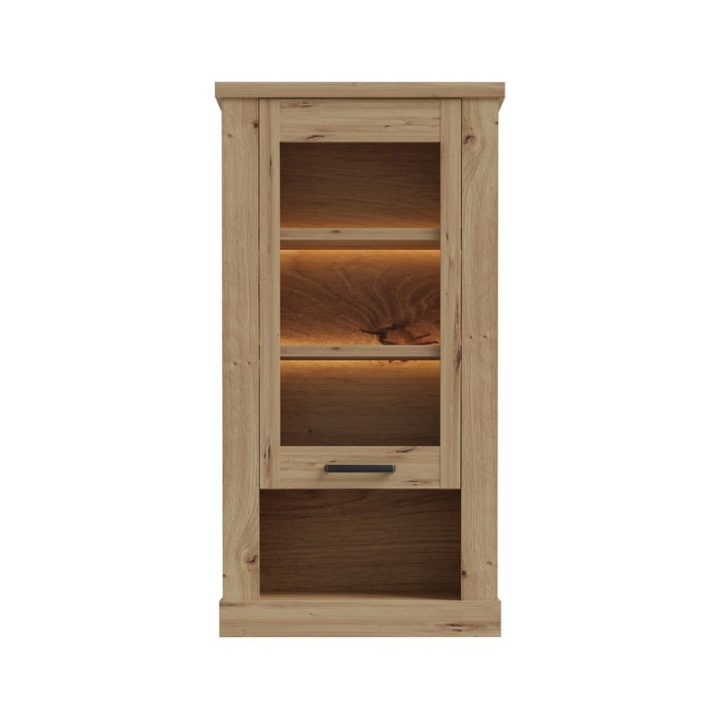 Corona Wall Display cabinet in Artisan Oak