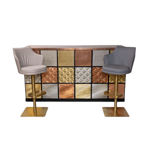 Modular Metal Front Bar - Copper, Brass & Zinc Panels with Custom Options