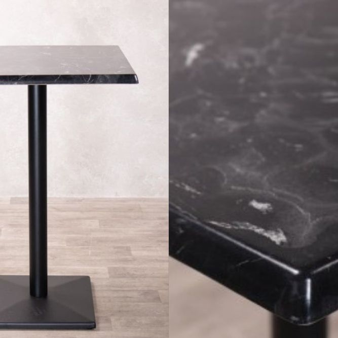 Alcantara Black Café Bar Table Range