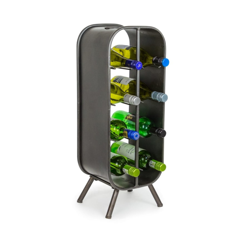 Camden Metal Industrial Small 8 Bottle Wine Rack