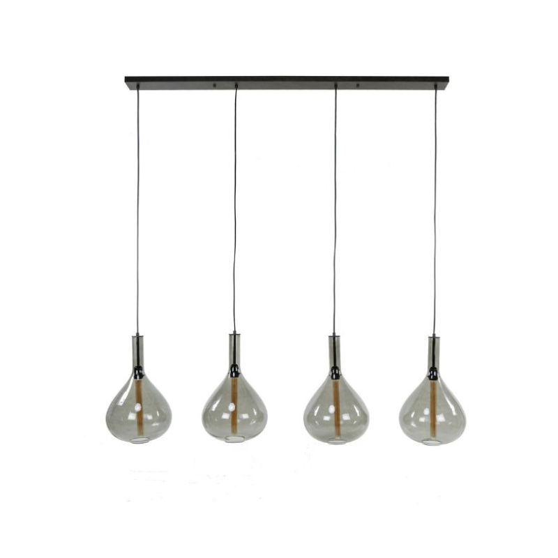 Ariana 4 String Smoke Glass Pendant Light