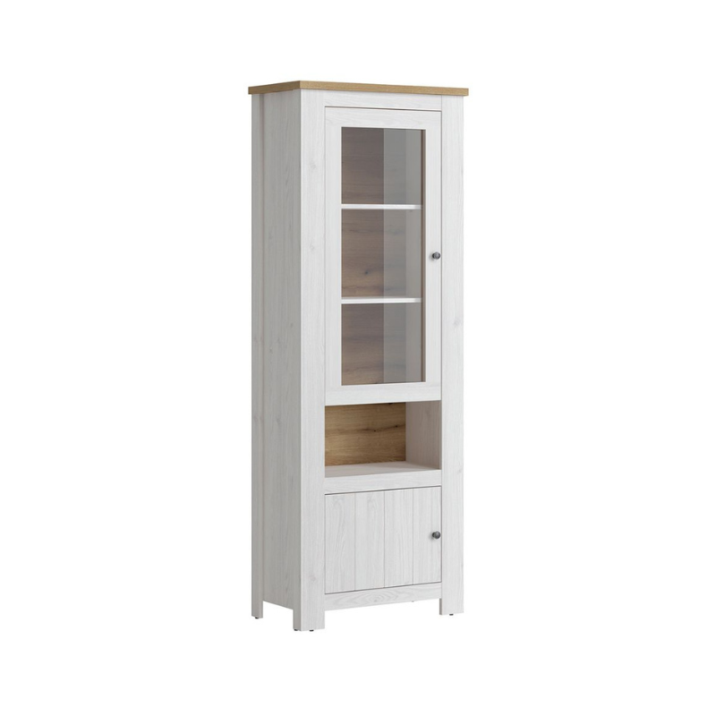 Celesto 2 Door Display Cabinet Inc 2 Lights in White/Oak