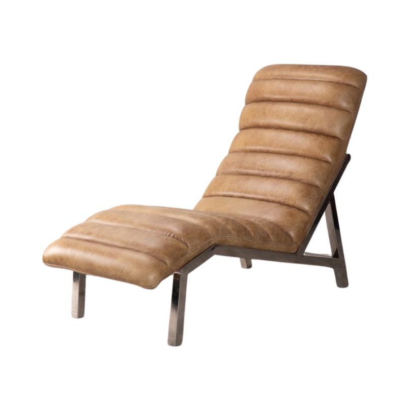 Tan Leather Chaise Longue