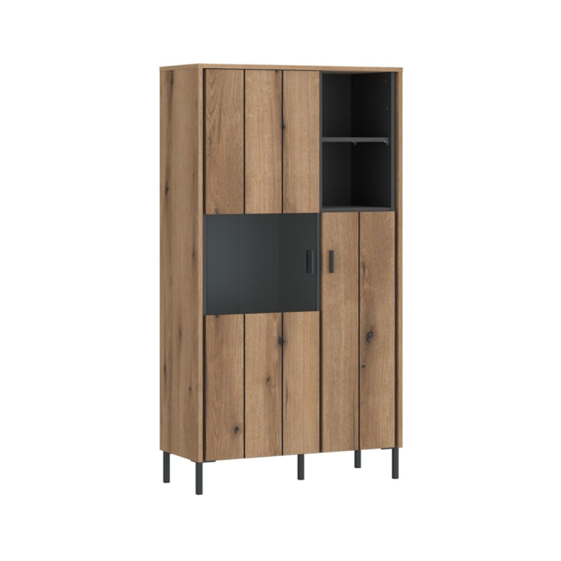 Arundel 2 Door Display Cabinet in Oak/Grey